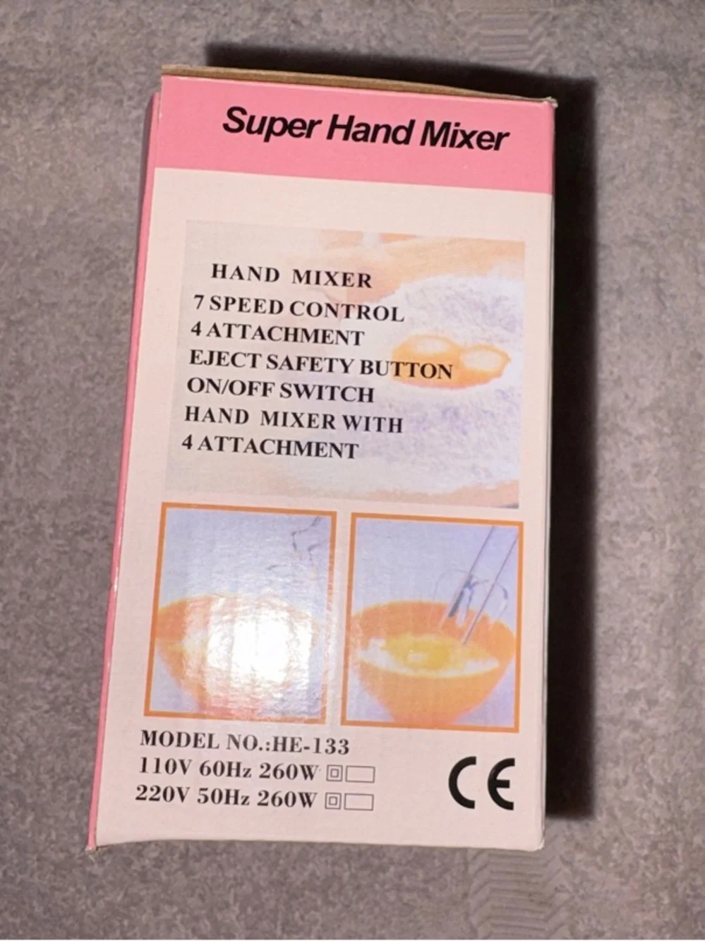 White and Black Hand Mixer with Beaters